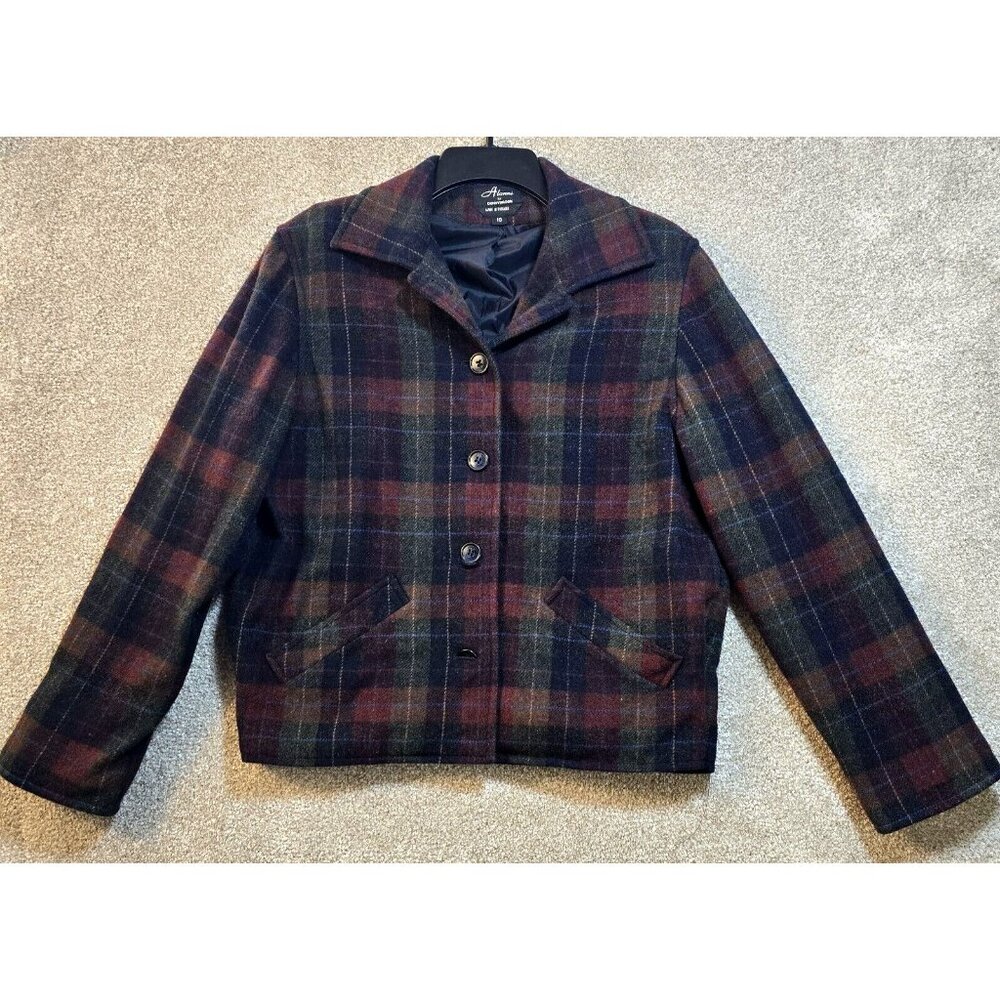 Alanni by Donnybrook VTG Jacket Short Plaid Lined Tailored Waist Women's Size 10